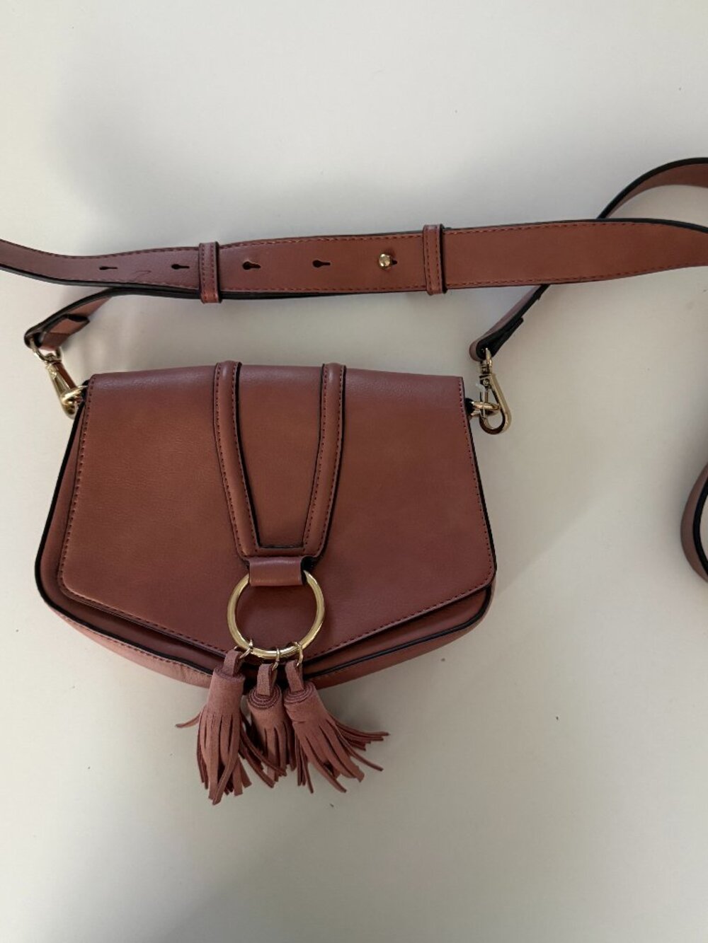 INC International Concepts Cognac Fringe Crossbody